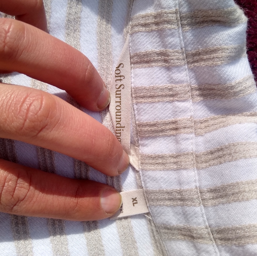 Soft Surroundings Standout Shirt Tunic Asymmetric Beach Stripe XL - Picture 5 of 8